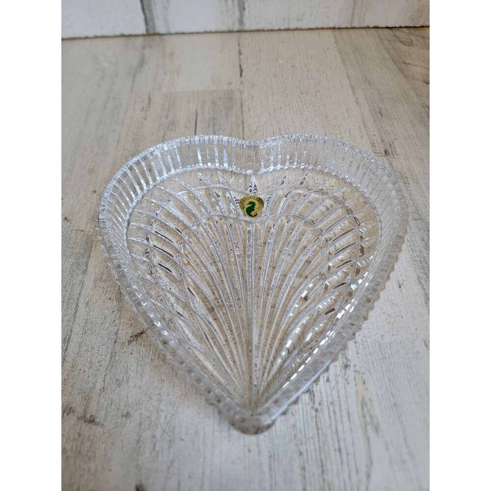 Waterford Crystal heart-shaped trinket heavy‎ glass candy dish